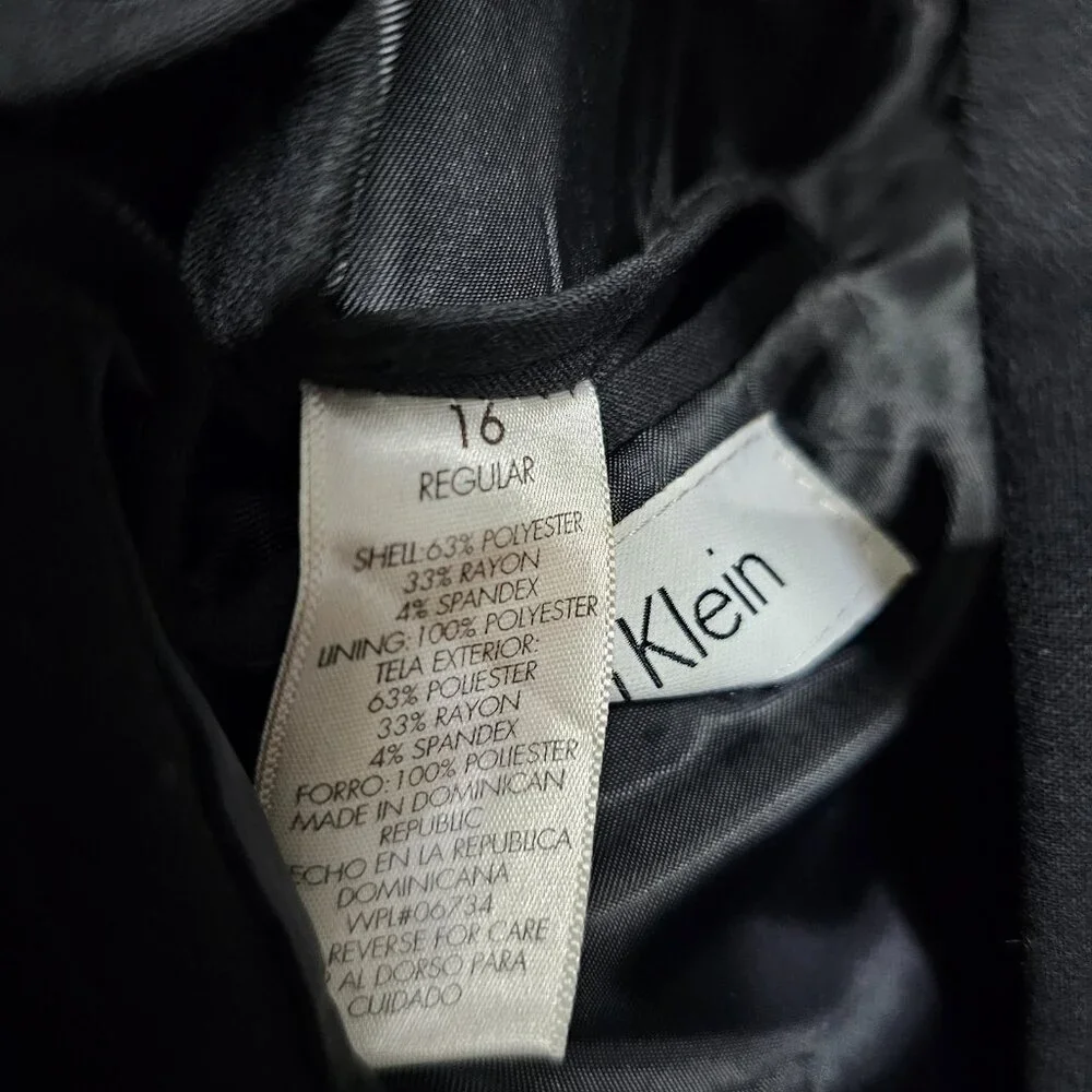 Calvin Klein 34R Black Solid 3-Button Sport Coat Blazer Jacket P476